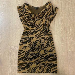 XOXO Tan and Black Zebra Print Mini Dress